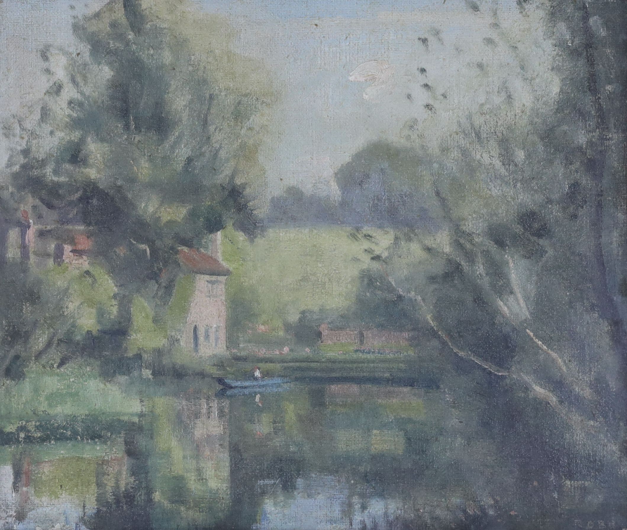 William George Robb (1872-1940), oil on board, 'The Mill House, Blackboys, Sussex', signed, 29 x 34cm